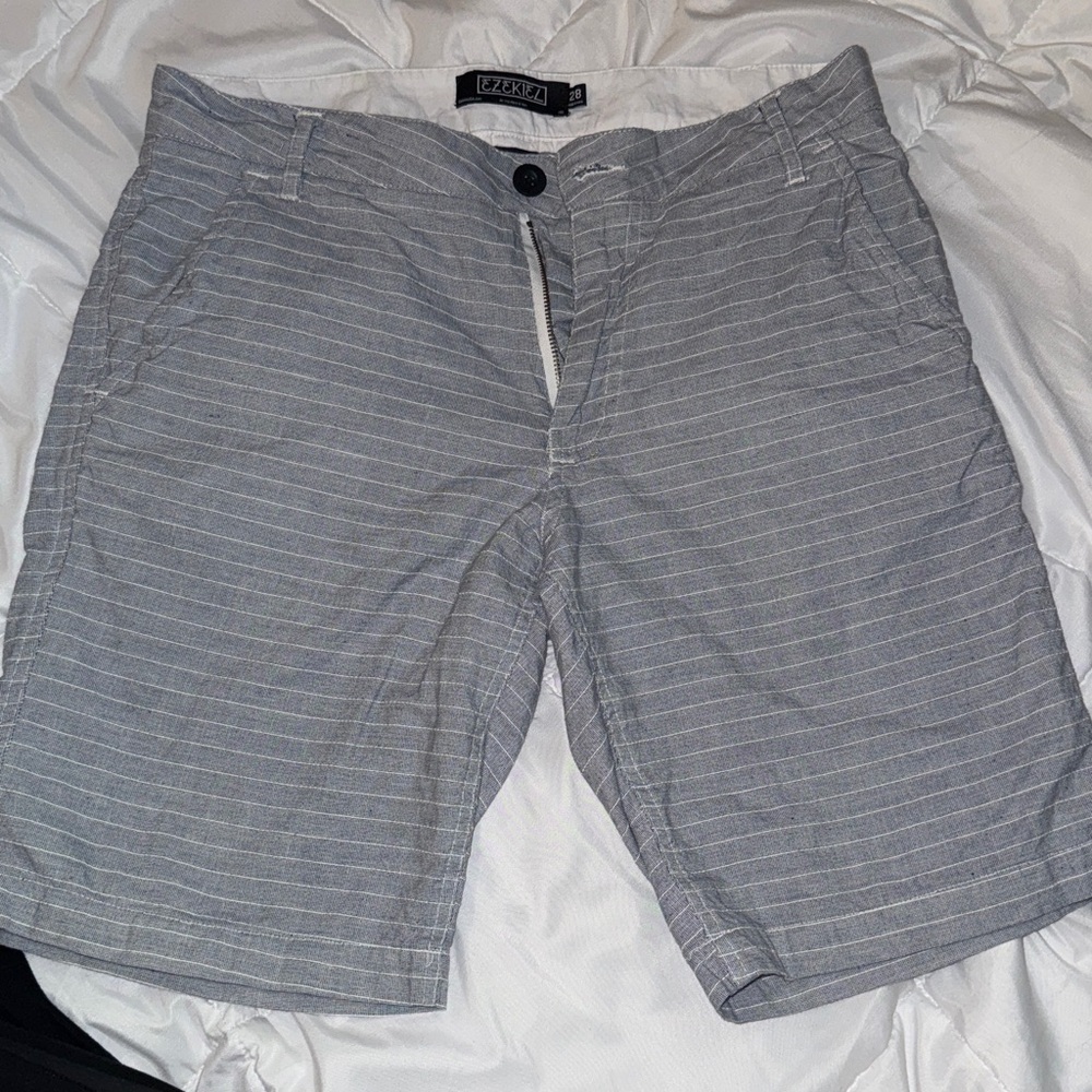 Ezekiel Light Gray Striped Shorts
Flat Front